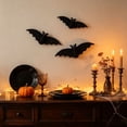 thumbnail image 6 of 3 PCS Woven Bat Wall Hanging Halloween Decor, 3D Scary Handcrafted Black Bats, Rustic Natural Farmhouse Halloween Creepy Decorations for Home Fireplace Door, 6 of 6