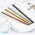thumbnail image 1 of CAROOTU Straight/Bent Reusable Washable Straw Stainless Steel Colorful Drinking Straws Thickened Long Straw, 1 of 6