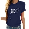thumbnail image 2 of Irrsuirnr Womens Summer Tops 2024 Short Sleeve Crewneck Casual Dressy Tops Shirts Soft Fashion Floral Printed Blouses Loose Fit Basic Tops Tees, 2 of 7