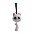 thumbnail image 2 of Car Rearview Mirror Foxes Pendant Ornament - Cute Cartoon Fox Decoration, Plastic Black White Gray, 6.5x3.5x3 cm Lightweight Hanging Charm for Car Interior Keychain Bag Accessory, 2 of 6