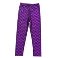 thumbnail image 2 of Little Girl Colorful Tight Fish Scale Print Pants Gymnastics Pants, 2 of 8