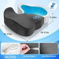 thumbnail image 6 of Seat Cushion Gel Chair Cushions Office Chair Cushions Anti-Slip Bottom Removable Cover Tailbone Pain Relief Cushion Memory Foam Seat Cushion 5.28 in Thick, 6 of 7