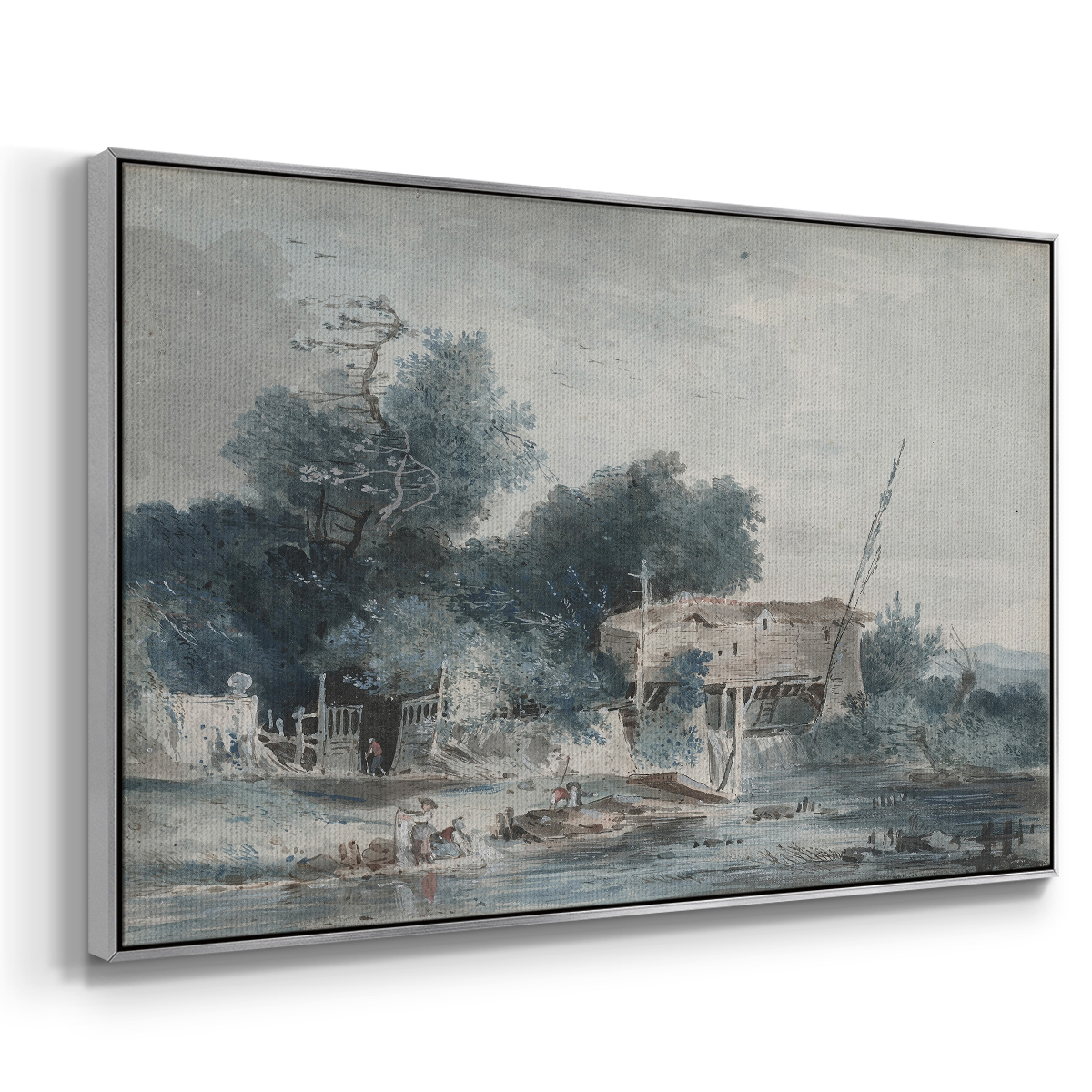Vintage Landscape-CCCXLVII By Wexford Home Framed in Silver Wood Gallery Wrapped Canvas 25 in. x 37 in.