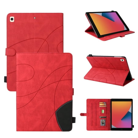 iPad 6th/5th Generation Case  iPad Air 2 Case  iPad Air Case 9.7 Inch - TECH CIRCLE [Synthetic Leather/Silicone] Classic Composite Case Adjustable Stand Flip Simple Case with Auto Sleep/Wake (Red) Folio case for Apple iPad tablet (9.7 inch)  includes iPad 9.7 (6th generation)  iPad 9.7 (5th generation)  iPad Air 2 (9.7 inch)  iPad Air (9.7 inch). Composite case  such as synthetic leather material and silicone material. Comfortable in hand  slim fit and lightweight  with classic simple looking. Adjustable viewing stand angles are available  2 rasied lines are as supports to prop up the tablet in landscape  hands free for videos. Card holders interior to hold cards  ID  cash or notes for easy access to. Flip folio case  easy to install and remove  portable carrying case.