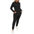 thumbnail image 2 of Maqroz Womens Ribbed Two Piece Lounge Sets Long Sleeve Pullover Hoodie Sweatshirts Tapered Sweatpants Casual Matching Tracksuit Outfits Trendy Sweatsuits for Daily, 2 of 7