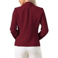 thumbnail image 3 of INSPIRE CHIC Women's Business Blazer Lapel Collar Long Sleeve Work Office Suit Jacket M Dark Red, 3 of 5