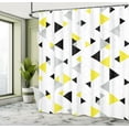 thumbnail image 5 of Ambesonne Geometric Shower Curtain, Diamond Motives in Mosaic, 69"Wx84"L, Yellow Black, 5 of 5