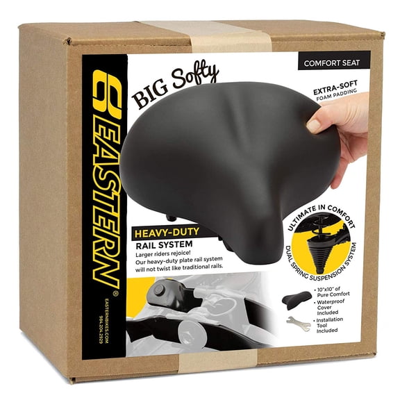 Big Soft Cushion Bike Seat for Seniors - Indoor Spinning Stationary & Exercise Bikes Large Wide and Padded Bicycle Saddle for Men and Women. The Most Comfortable Replacement for your Beach Cruiser