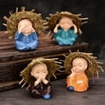 thumbnail image 6 of Veeogra Clearance&nbsp;Items,Home Decor,Four Monks Decoration Cute Little Monks Monk Statues Buddha Statues Small Cute Buddha Statues Resin Crafts Decorations, 6 of 6