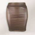 thumbnail image 2 of Women's Shiny Metallic Mini Skirt - Wet Look PVC Leather Stretch Pencil Party Skirt, 2 of 3