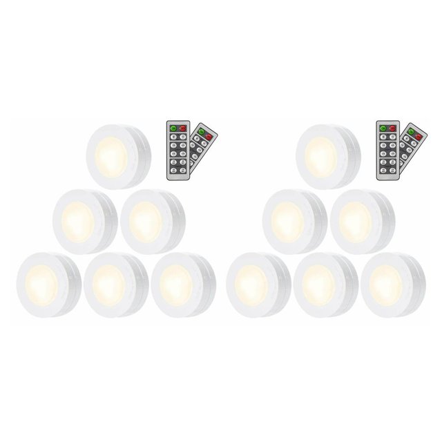 Naiovety Luces LED Gabinete Luz Control remoto inalámbrico Luz nocturna inalámbrica Gabinete interior Herramienta de iluminación Control 6 Stück und 2 Kontrollen 2piezas Naiovety CBP259390