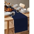 thumbnail image 6 of Solid Dark Blue Table Runner Cotton Linen 108 Inch Holiday Dresser Scarves, Minimalism Abstract Denim Texture Tablerunner for Kitchen Coffee Dining Bedroom Living Room Dinner Scarf Décor 13''x108'', 6 of 9