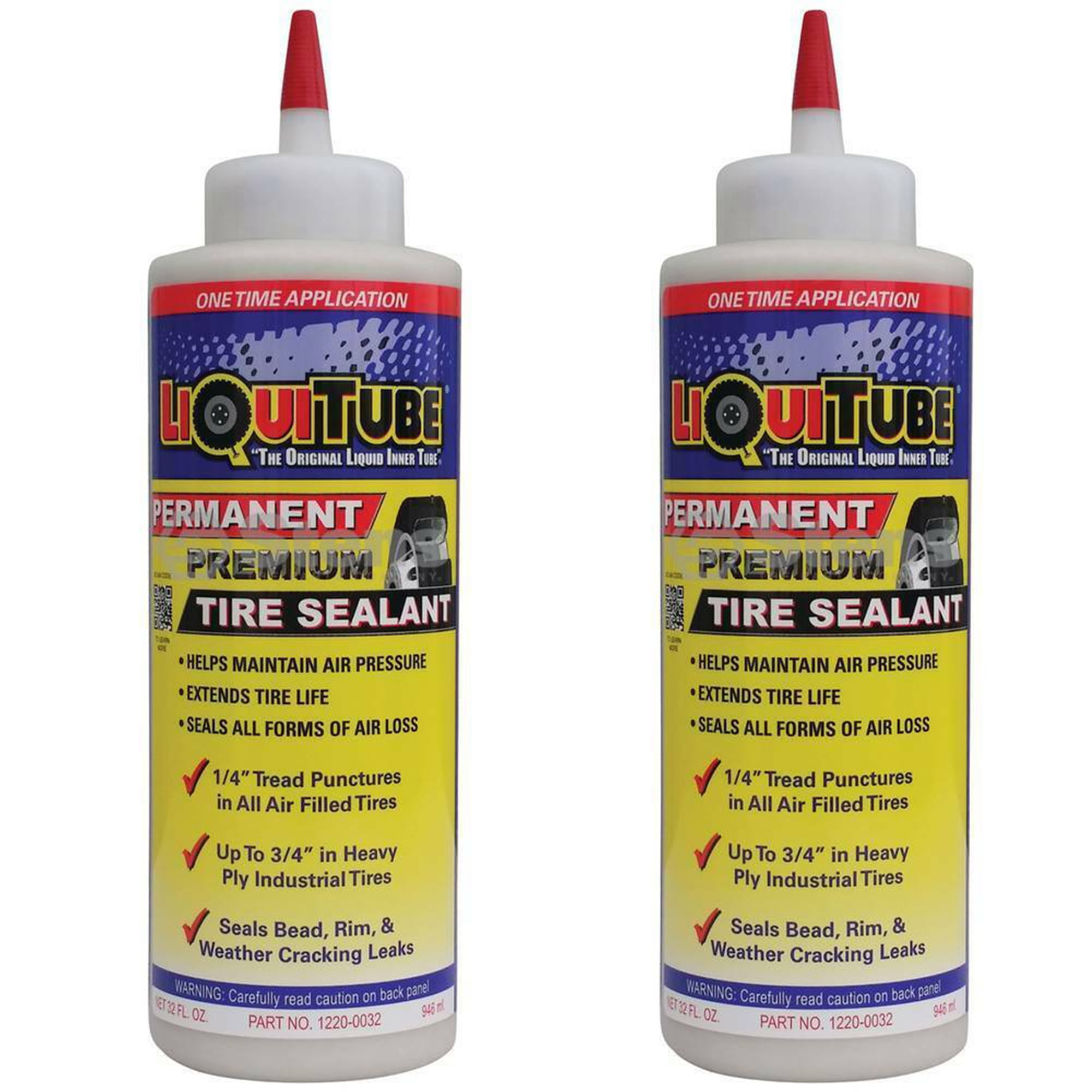 LiquiTube Permanent Premium Tire Sealant (32 Oz Bottle) (2 Pack) / 1220