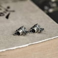 thumbnail image 3 of GKNET 925 Sterling Silver King Skull w/ Crown Ear Studs Earrings Gothic Punk Vintage, 3 of 9