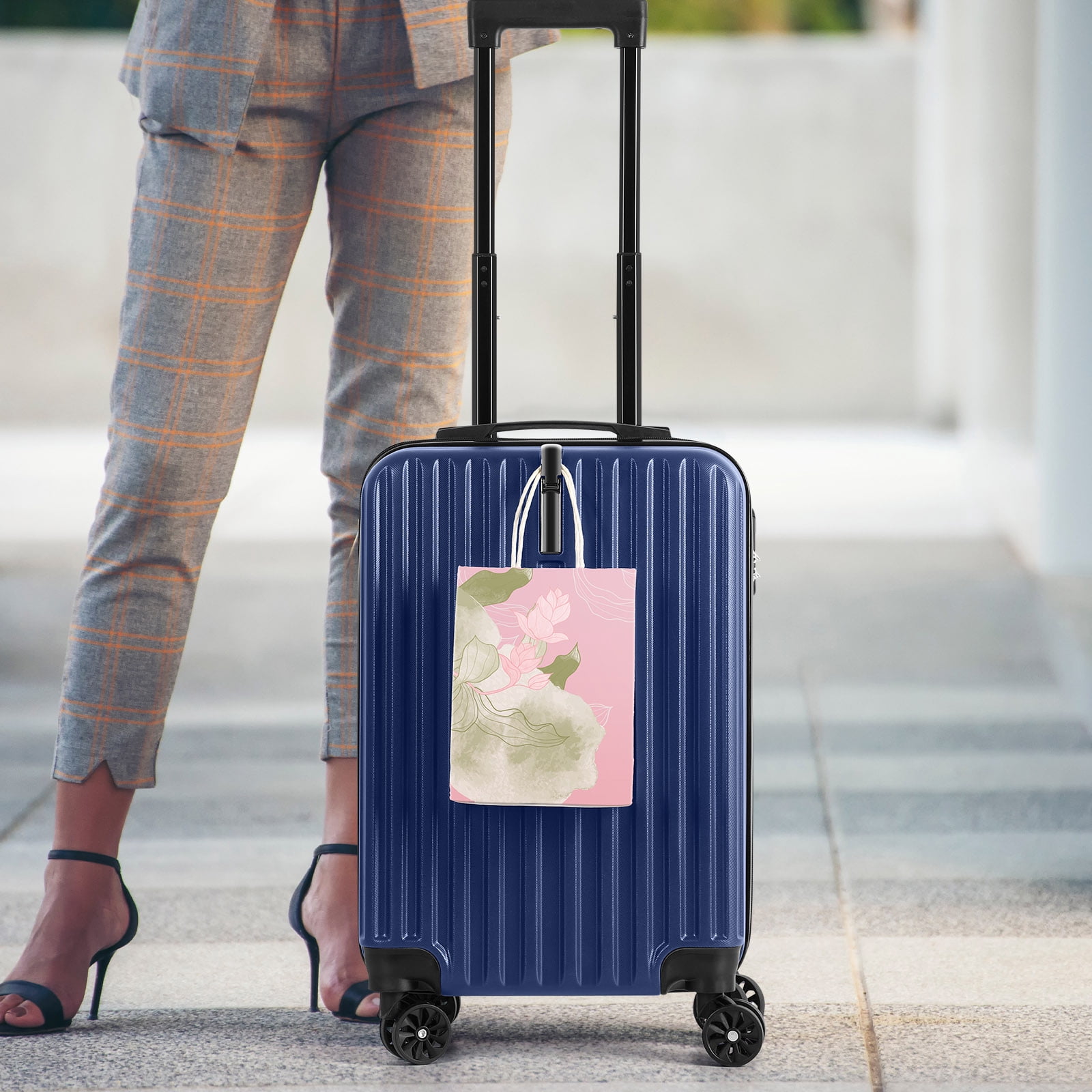 2PCS Luggage Two Piece Rolling Luggage Set Lightweight With Hook 20″ + 14″ Blue