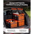 thumbnail image 3 of KFFKFF Plastic Collapsible Storage Bins, 45L 6 Packs, Stackable Folding Storage Crates with Handles, Holds 33 lbs Per Bin, Foldable Heavy Duty Containers, 3 of 9