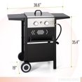 Sophia & William 2Burner Gas Grill and Griddle Combo with Wheels