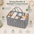 thumbnail image 4 of Byseng Baby Diaper Caddy, Nursery Storage Bin And Car Organizer For Diapers And Baby Wipes (Gray), 4 of 7