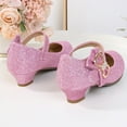 thumbnail image 3 of Girls Dress Shoes Glitter Princess Shoes Toddler Kids Flower Mary Jane Low Heels Party Wedding Prom Footwear, 3 of 4