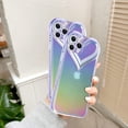 thumbnail image 2 of Compatible with iPhone XR Case for Women Girls,Soft TPU Love Heart Cute Case Clear Holographic Laser Gradient Camera Lens Protection Durable Shockproof Case Cover for iPhone XR, 2 of 4