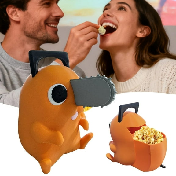 Chainsaw Man Popcorn Bucket, 5.9-Inch Anniversary Popcorn Bucket, BPA-Free Food-Grade Silicone, Perfect for Movie Nights and Parties