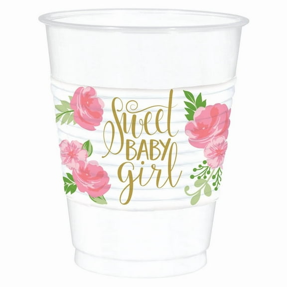 Floral Baby Plastic Cups (25)