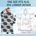 thumbnail image 4 of Oversized Wearable Blanket Hoodie,Black Cute Hedgehog Pattern Sherpa Blanket Hoodie with Super Pockets,Super Warm Fuzzy Pullover for Women & Men, 4 of 6