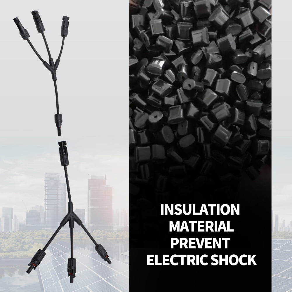 MAKERELE Solar Y Branch Connectors 1000V DC 1 to 3 Solar Panel Parallel Connectors,IP67 Waterpoof, FMMM+MFFF(2 Pairs)