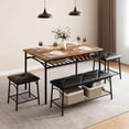thumbnail image 4 of Qinaqin 4 Person Kitchen Mesa Set con Suave Seats cm de Profundidadining & Chairs Almacenamiento Soporte para Pequeño Spaces Apartments y Alturaomes, 4 of 5