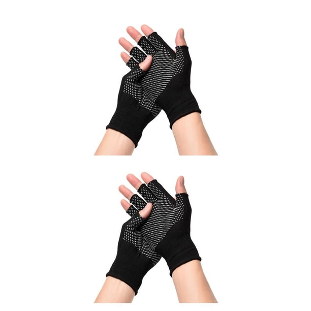 Soidarity Guantes de barra para motocicleta, guantes de Fitness, mitones sin dedos, cómodos, a prueba de viento, antideslizantes, accesorios Negro 5 sin dedos 2piezas
