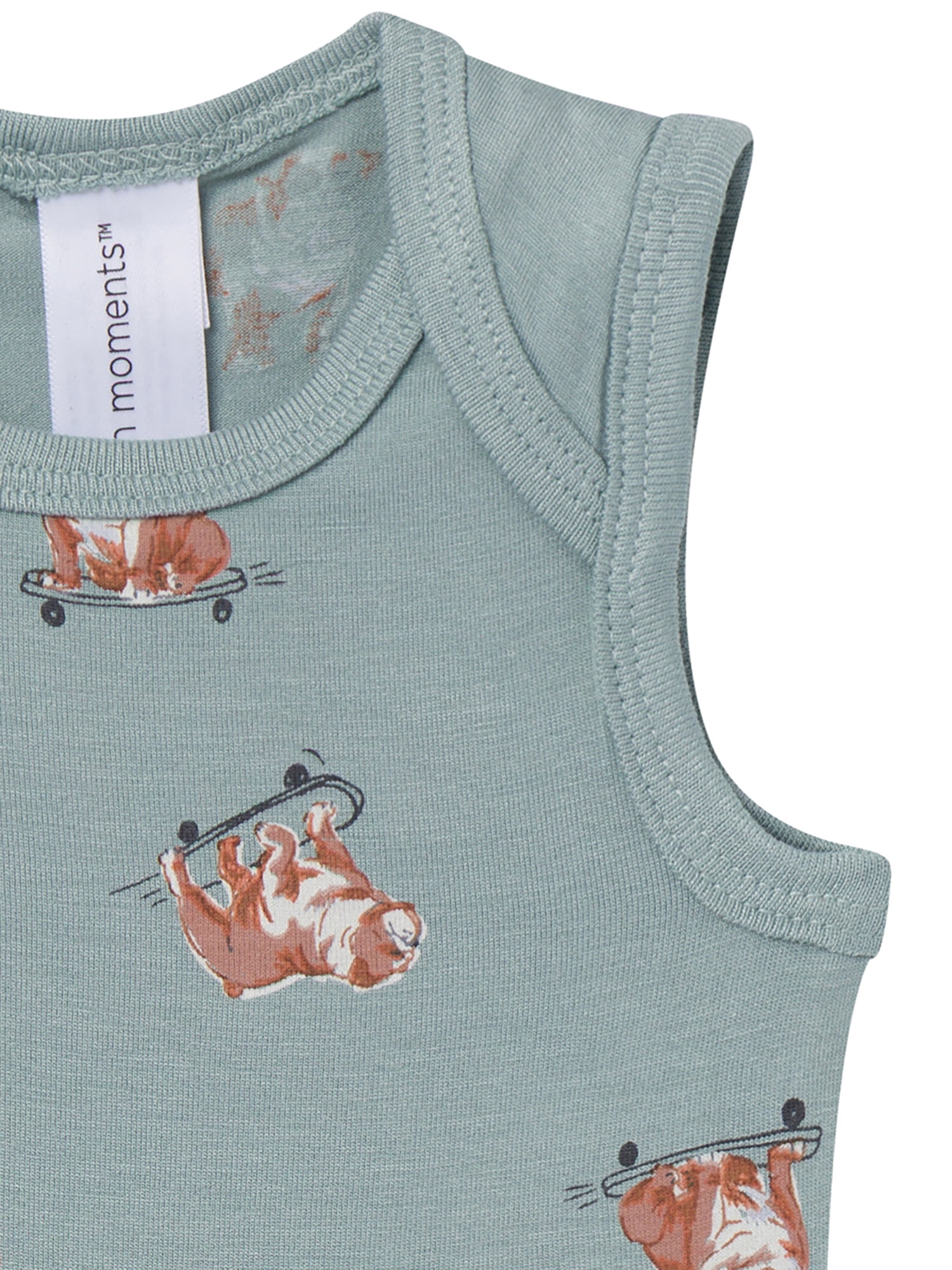 Modern Moments by Gerber Baby Neutral Viscose Sleeveless Bodysuit and Short Outfit Set, 2-Piece, Sizes Newborn - 12 Months