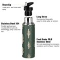 thumbnail image 3 of Yayeee 33oz Insulated Water Bottle Double Wall Stainless Steel with Flip Straw Lid, Beige Plants, 3 of 7