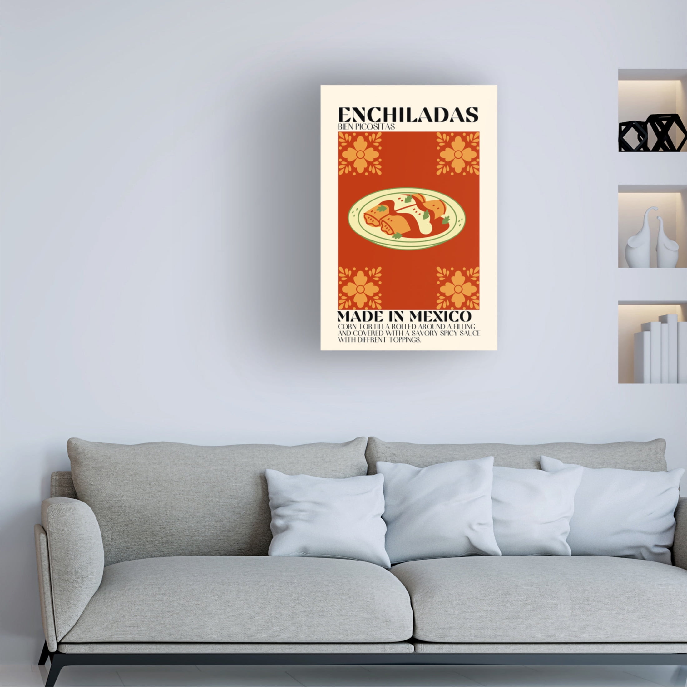 Canvas Wall Art - Gaec Studio 'Enchiladas' Wall Art for Living Room, Bedroom, or Office Décor by Trademark Fine Art - 16 x 24 Inches