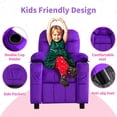 thumbnail image 4 of ICEELF Kids Recliner Chair with Cup Holder, Adjustable Velvet Lounge Chair with Footrest, Side Pockets for Boys Girls Bedroom, Sponge, 4 of 8