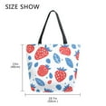 thumbnail image 5 of FORMRS Womens Canvas Tote Bag with Zipper Inner Pocket Shoulder Handbag, Playful Strawberries, 5 of 7