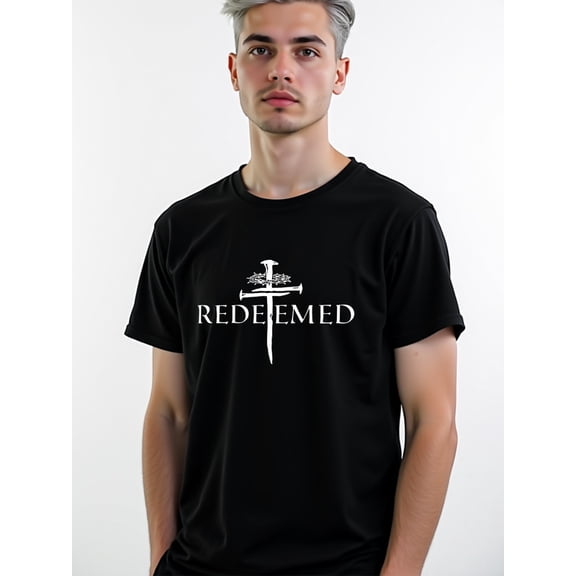 Redeemed Cross T-Shirt Men Crew neck T-shirts black 2026 elegant Soft and comfortable summer and spring season Casual Unisex Shirt Graphic tshirts