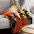 thumbnail image 3 of Black Women Blanket Soft Cozy Warm Throw Blanket for Couch, Plush Fuzzy Flannel Fleece Blankets for Sofa, African Southwestern Boho Orange Yellow Bed Blankets Lightweight Gifts for Women, 50"x60", 3 of 9