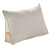 Triangular Back Support Pillow - Large Wedge Bolster Cushion for Reading in Bed & Sofa - Lumbar Neck Support with Removable Cover - Office Chair & Daybed Pillow