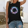 thumbnail image 2 of JINMGG Tank Tops for Women under $5,Womens Tank Tops Casual Loose Fit Plus Size Sunflower Printed Tee Shirts Black XL, 2 of 6