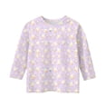 thumbnail image 4 of YOUYEDIAN Easter Kids 3/4 Length Sleeve Shirts Girls Festival Cute Bunny Print Crew Neck Tunic Tees Tops 2026 Holiday Casual Funny Clothes (Light Purple, 6-7 Years), 4 of 4