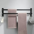 thumbnail image 1 of Rustproof Towel Bar Shower Towel Rack Kitchen Bathroom 2 Base Wall Mount Layer 50cm, 1 of 8