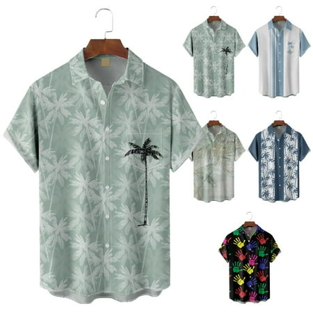 

Mens Collared Shirt & Top with Pocket Lightweight Bowling Shirts Plus Size Men