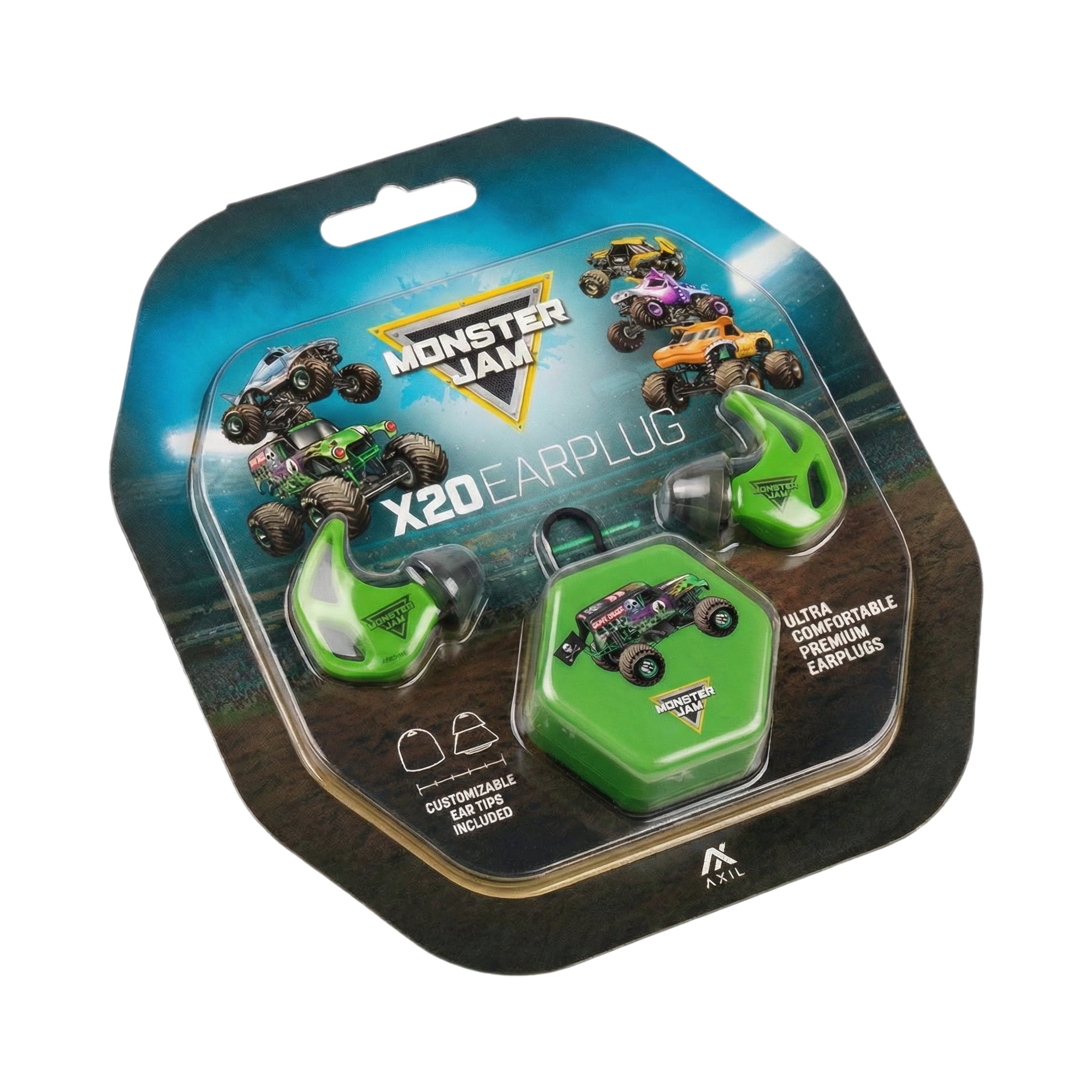 Axil Monster Jam X20 Grave Digger Kids Hearing Protection with Carrying Case
