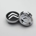 thumbnail image 4 of 4 Uds. Aplicables a cubiertas de ruedas de aluminio X4 de 60mm para Citroen C2 C4 C5 C6 c-quatre Logo negro/cromo, 4 of 5