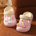 thumbnail image 4 of KPOPLK Toddler Clogs Boys Girls Slides Sandals Little Kids Summer Water Shoes Slippers for Beach Pool Garden Size 6,Pink, 4 of 6