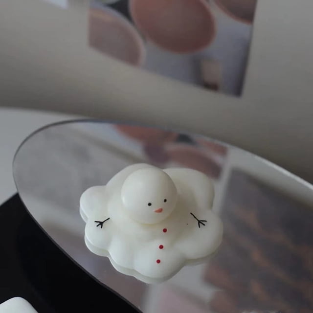 Molde de Silicona onlyliua para Hacer Velas Diseño Abstracto Muñeco de Nieve Derretido