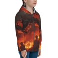 thumbnail image 5 of Kdxio Fiery Dragons Castle Attack Pattern Kids Boys Girls Zip Up Hoodie 3D Printed Hooded Sweatshirt Hoody Coat with Pocket 7-12 Y-Medium, 5 of 6