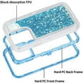 thumbnail image 3 of Entronix Heavy Duty Liquid Glitter Case for iPhone 12 Pro Max, Shockproof Soft TPU Cover Blue, 3 of 9