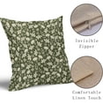 thumbnail image 4 of Olive Green Pillow Covers 16x16 Set of 2 Vintage Floral Rustic Old Style Cute Flower Print Decorative Outdoor Pillowcases Seasonal Farmhouse Throw Cushion Case Decor for Couch Sofa Bed, 4 of 6