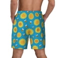 thumbnail image 3 of Kdxio Bee Sunflower Print Men's Swim Trunks with Compression Liner 7 Inch Inseam Quick Dry Swim Shorts, 3 of 7